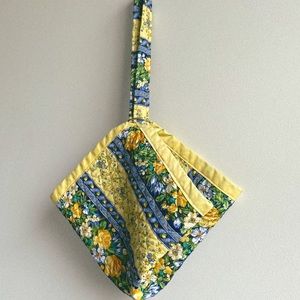 Handmade Yellow and Blue Quilted Bag